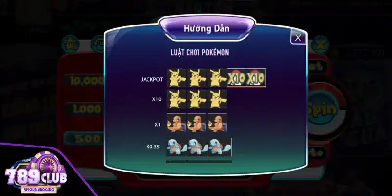 Hệ số đổi thưởng trong quay hũ Pokemon HOT